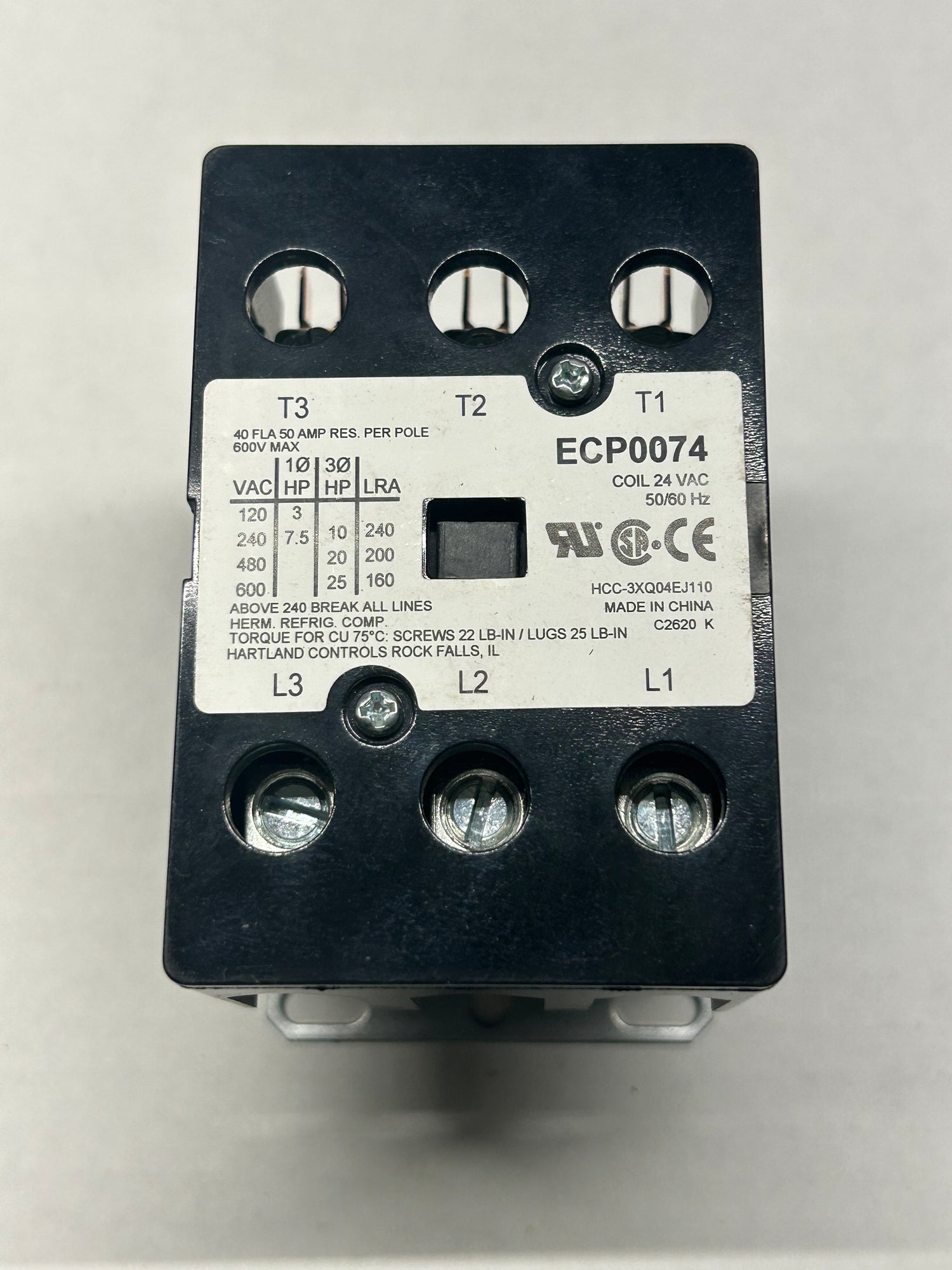 AquaCal 40 AMP 3 Pole 24 Volt Contactor - ECS0074
