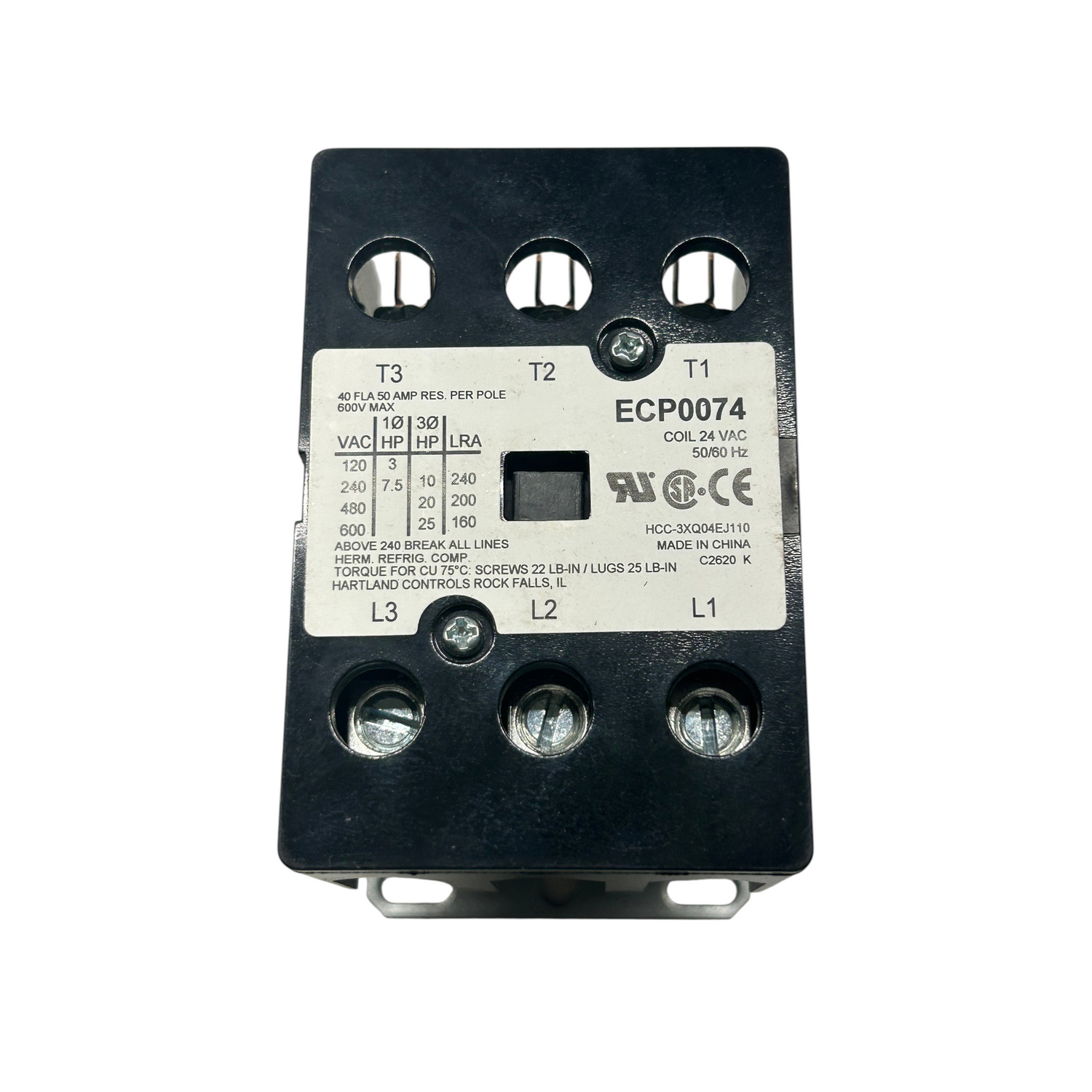 AquaCal 40 AMP 3 Pole 24 Volt Contactor - ECS0074