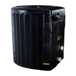 SaltPoolGuys.com AquaCal HeatWave SuperQuiet black pool heat pump with digital control pad and titanium heat exchanger.