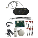 SaltPoolGuys.com AquaCal HP7 to HP10 upgrade kit with control panel, circuit board, sensors, and wire adapters.