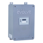 SaltPoolGuys.com AutoPilot Pool Pilot Evolve gray salt chlorine generator power center with digital display and buttons.